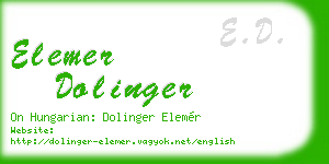 elemer dolinger business card